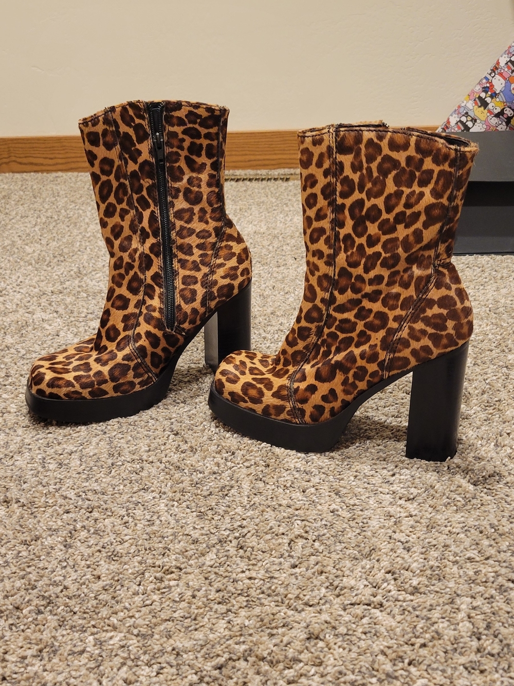 Steve Madden Vintage Leopard Print Platform Ankle Boots - Women's